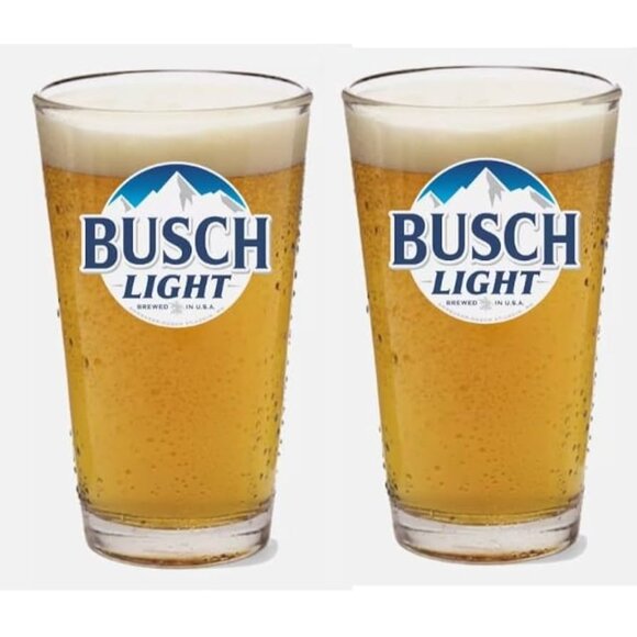 Busch Light 2-pack 16oz Pint Glasses Set NEW IN BOX - Picture 2 of 2